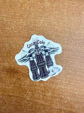 Coca-Cola Black & White Bottle Trio with Polar Bear Sticker